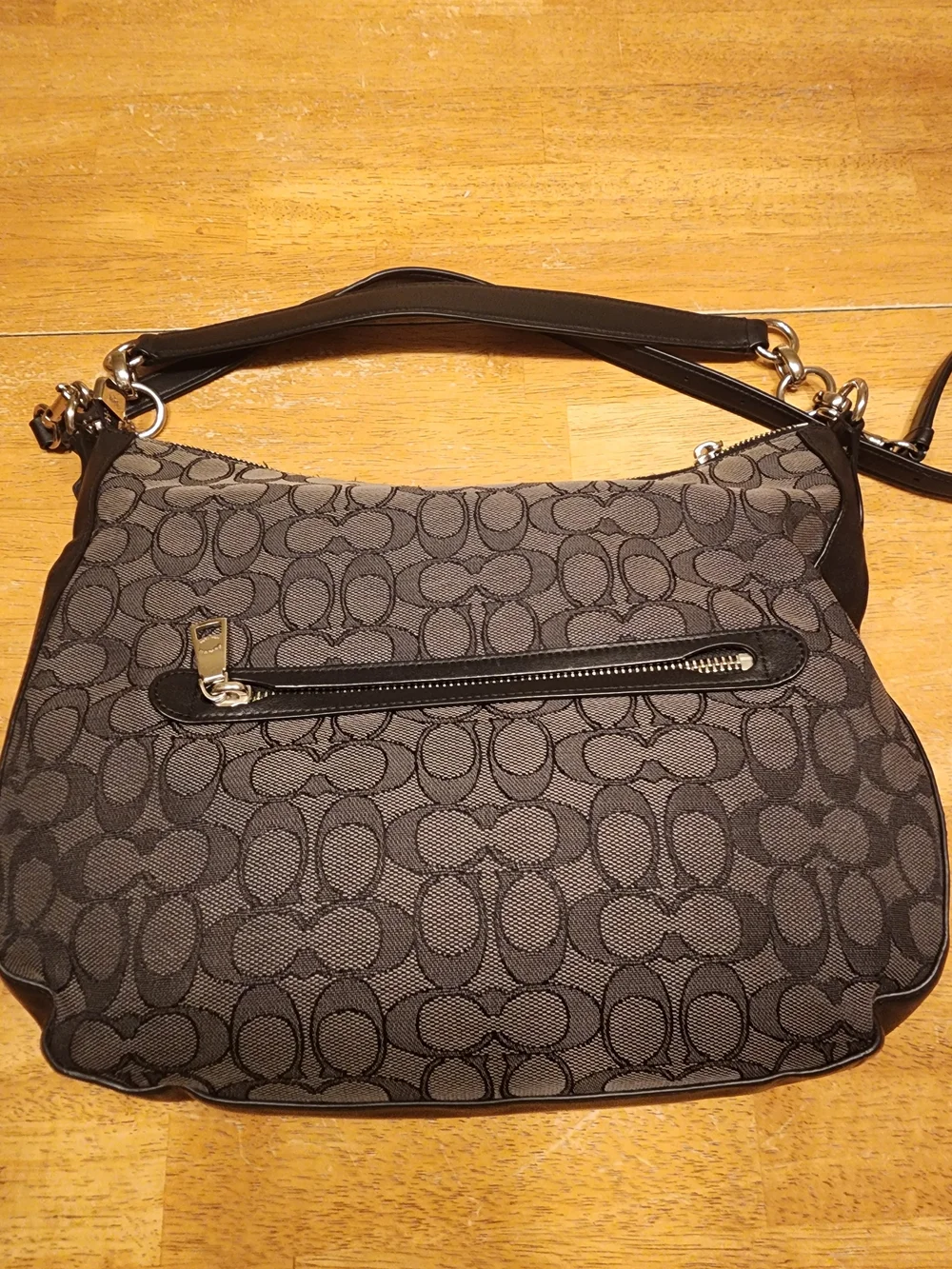 Coach East/West Celeste Hobo Signature Bag black smoke jacquard monogram